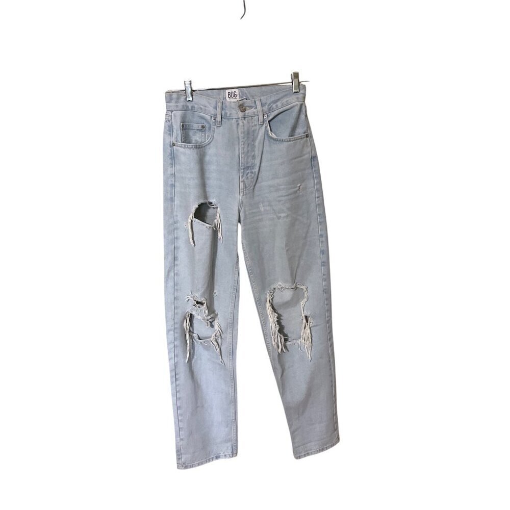 BDG Urban Outfitters High-Rise Baggy Light Wash‎ Distressed Jeans Womens Size 27